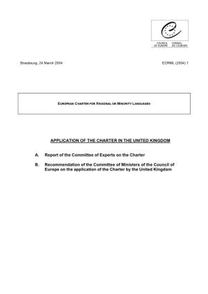 APPLICATION of the CHARTER in the UNITED KINGDOM A. Report