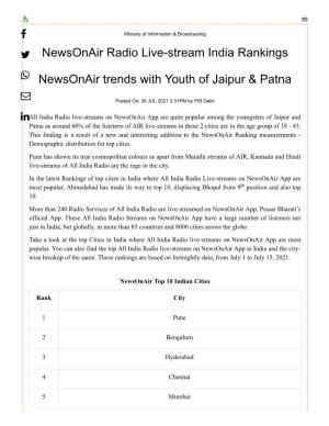 Newsonair Radio Live-Stream India Rankings