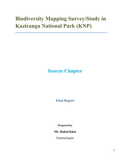 Biodiversity Mapping Survey/Study in Kaziranga National Park (KNP)