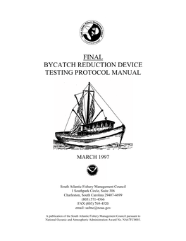 Bycatch Reduction Device Testing Protocol Manual