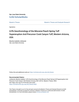 U-Pb Geochronology of the Miocene Peach Spring Tuff Supereruption and Precursor Cook Canyon Tuff, Western Arizona, USA