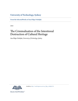 The Criminalisation of the Intentional Destruction of Cultural Heritage