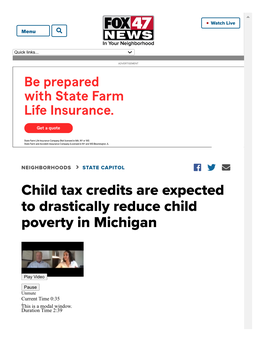 Child Tax Credits Are Expected to Drastically Reduce Child Poverty in Michigan