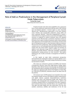 Role of Add-On Prednisolone in the Management of Peripheral Lymph Node Tuberculosis