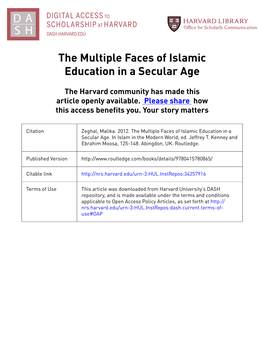 The Multiple Faces of Islamic Education in a Secular Age