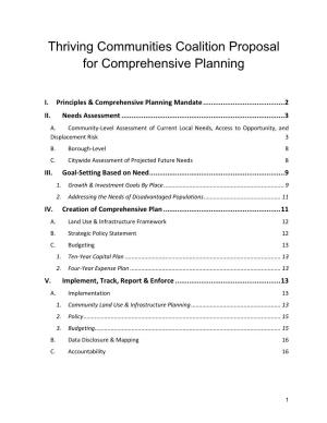 Thriving Communities Coalition Proposal for Comprehensive Planning