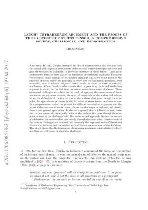 Cauchy Tetrahedron Argument and the Proofs of the Existence of Stress Tensor, a Comprehensive Review, Challenges, and Improvements