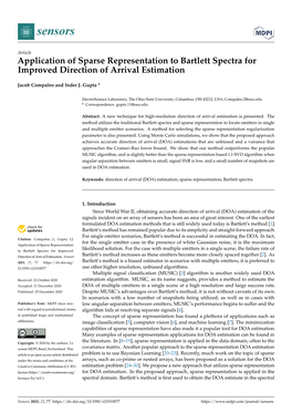 Application of Sparse Representation to Bartlett Spectra for Improved Direction of Arrival Estimation