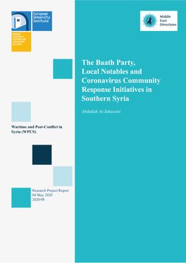 The Baath Party, Local Notables and Coronavirus Community Response Initiatives in Southern Syria