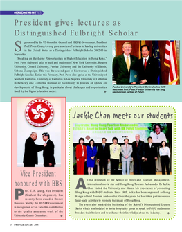 President Gives Lectures As Distinguished Fulbright Scholar