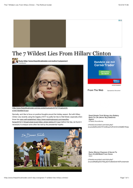 The 7 Wildest Lies from Hillary Clinton - the Political Insider 10.9.16 11:36