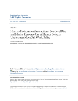 Human-Environment Interactions: Sea-Level Rise and Marine Resource