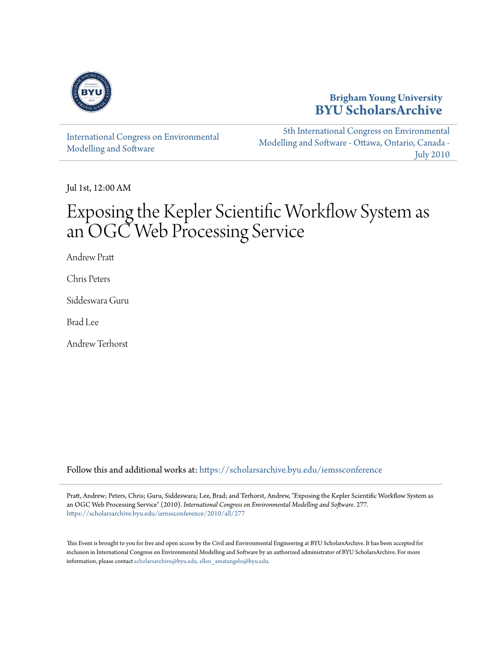 Exposing the Kepler Scientific Workflow System As an OGC Web