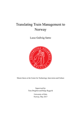 Translating Train Management to Norway