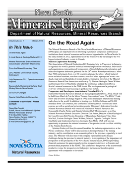 NSDNR, MRB, Nova Scotia Minerals Update, V. 29, N. 1