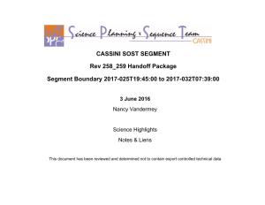 CASSINI SOST SEGMENT Rev 258 259 Handoff Package