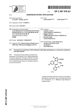 Process for the Synthesis of 4H-Imidazo[1,5-A][1,4]Benzodiazepines, in Particular Midazolam and Salts Thereof
