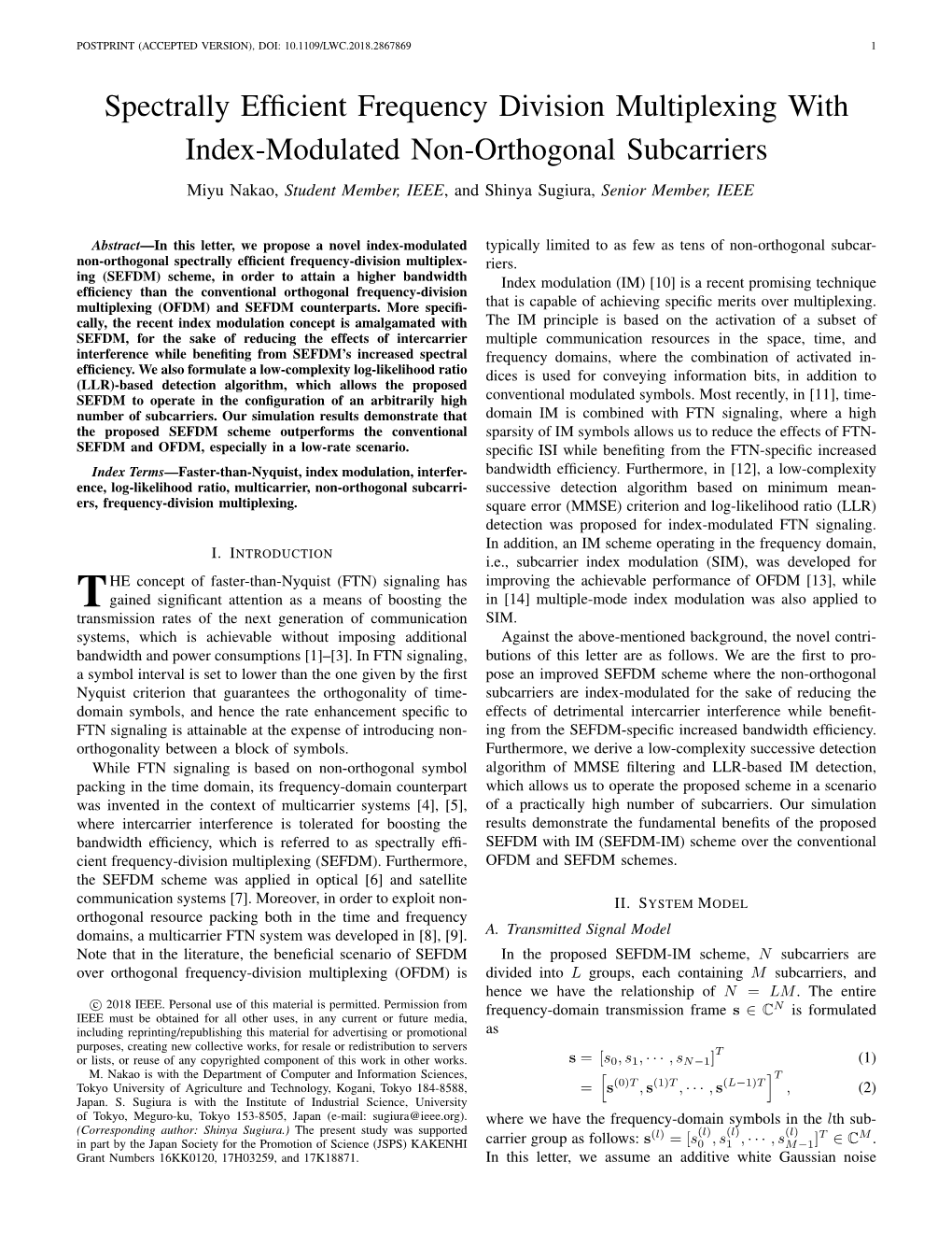 Spectrally Efficient Frequency Division Multiplexing with Index-Modulated Non-Orthogonal Subcarriers