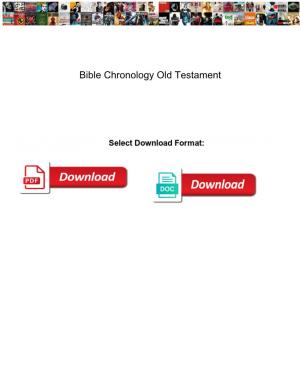 Bible Chronology Old Testament