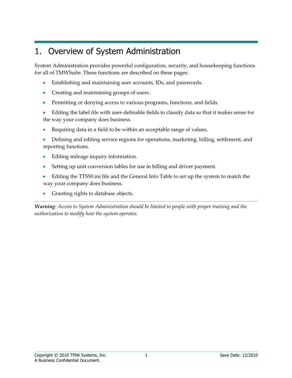 Overview of System Administration