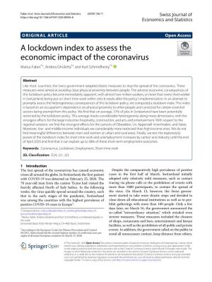 A Lockdown Index to Assess the Economic Impact of the Coronavirus Marius Faber*†, Andrea Ghisletta*† and Kurt Schmidheiny*†