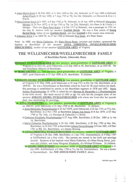 THE WOLLENBUCHER/WUELLENBUECHER FAMILY of Beerfelden Parish, Odenwald, Hesse