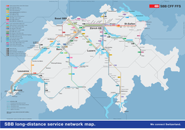 SBB Long-Distance Service Network Map. We Connect Switzerland