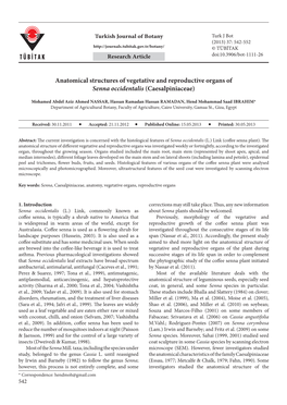 Anatomical Structures of Vegetative and Reproductive Organs of Senna Occidentalis (Caesalpiniaceae)