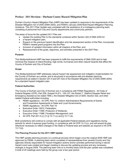 Preface: 2011 Revision – Durham County Hazard Mitigation Plan