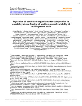 Dynamics of Particulate Organic Matter Composition in Coastal Systems: Forcing of Spatio-Temporal Variability at Multi-Systems Scale