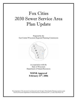 Fox Cities 2030 Sewer Service Area Plan Update