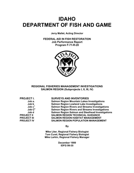 Idaho Department of Fish and Game