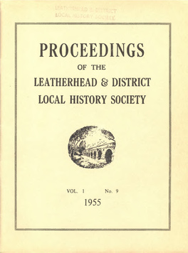 Proceedings of the Leatherhead & District Local History Society