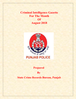 Criminal Intelligence Gazette for the Month of August 2018