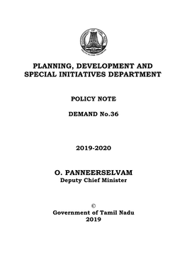 Planning, Development and Special Initiatives Department