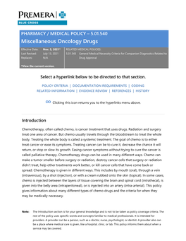 5.01.540 (Effective Nov. 5, 2021) Miscellaneous Oncology Drugs