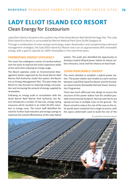LADY ELLIOT ISLAND ECO RESORT Clean Energy for Ecotourism