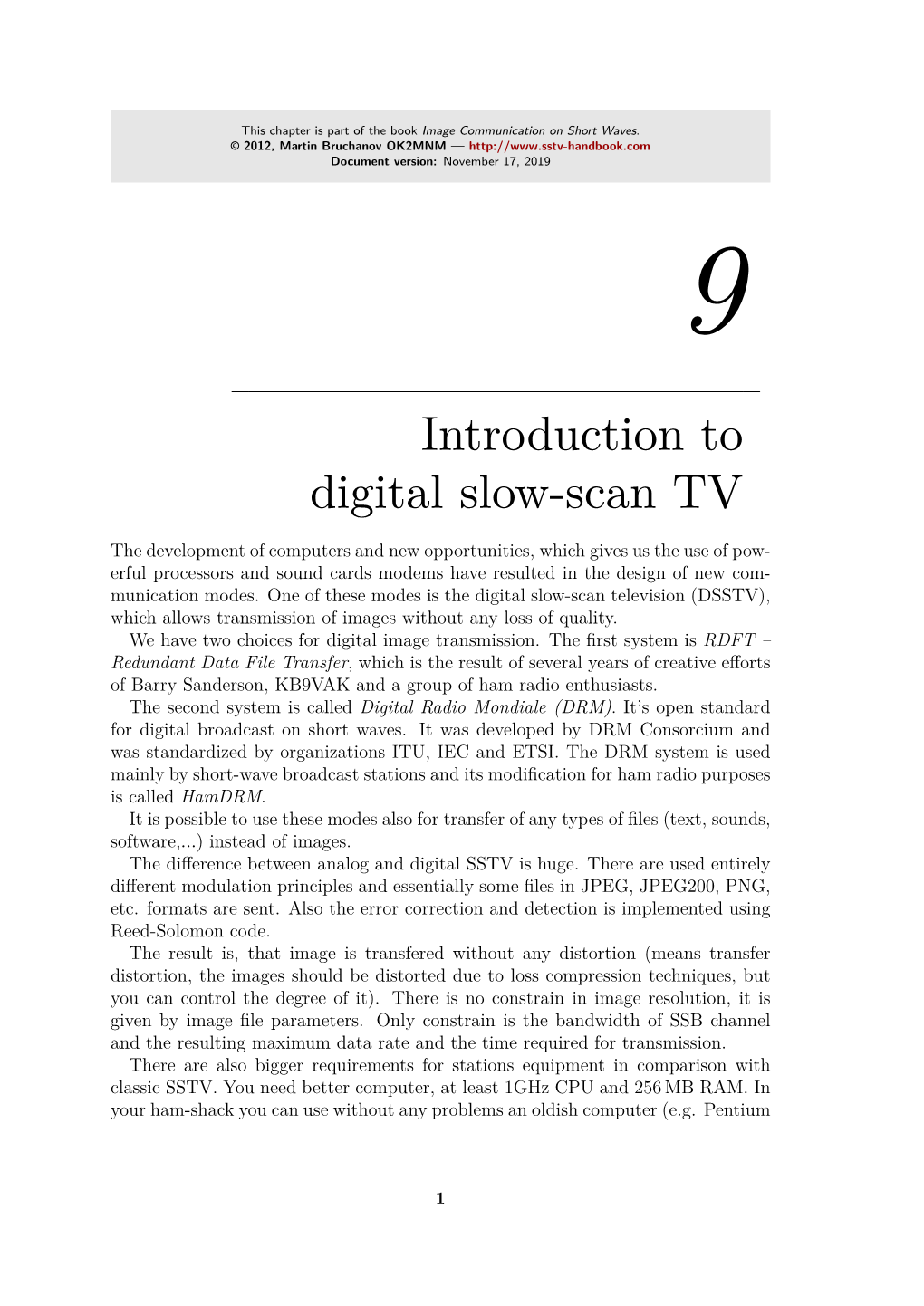 Introduction to Digital Slow-Scan TV