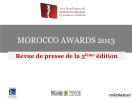 Morocco Awards 2013″ : Promouvoir Les Marques Marocaines