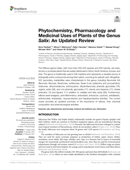 Phytochemistry, Pharmacology and Medicinal Uses of Plants of the Genus Salix: an Updated Review
