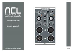 Audio Interface User's Manual