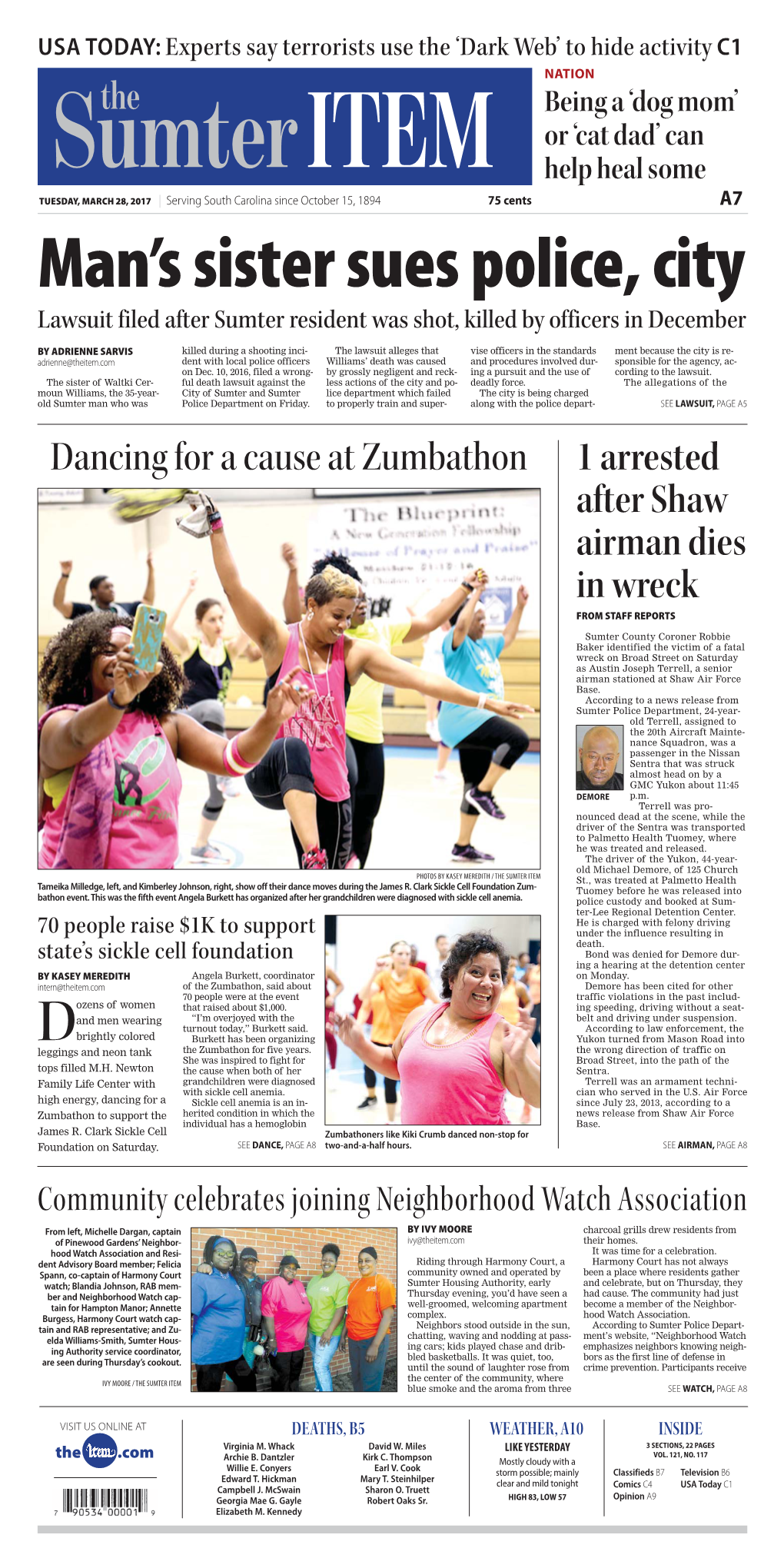 Dancing for a Cause at Zumbathon 1 Arrested After Shaw Airman Dies in Wreck from STAFF REPORTS