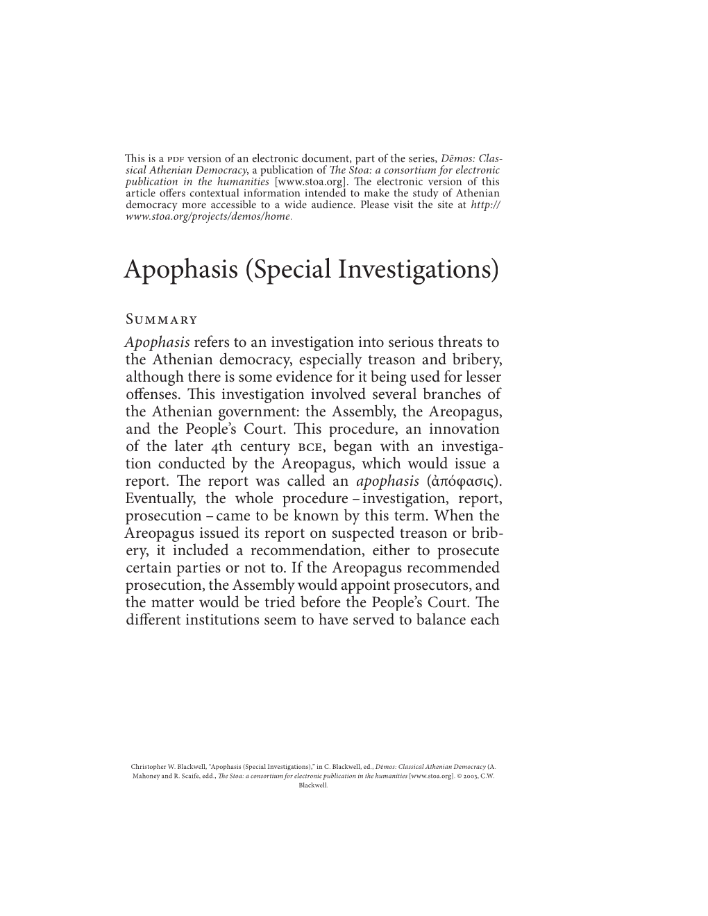 Apophasis (Special Investigations)