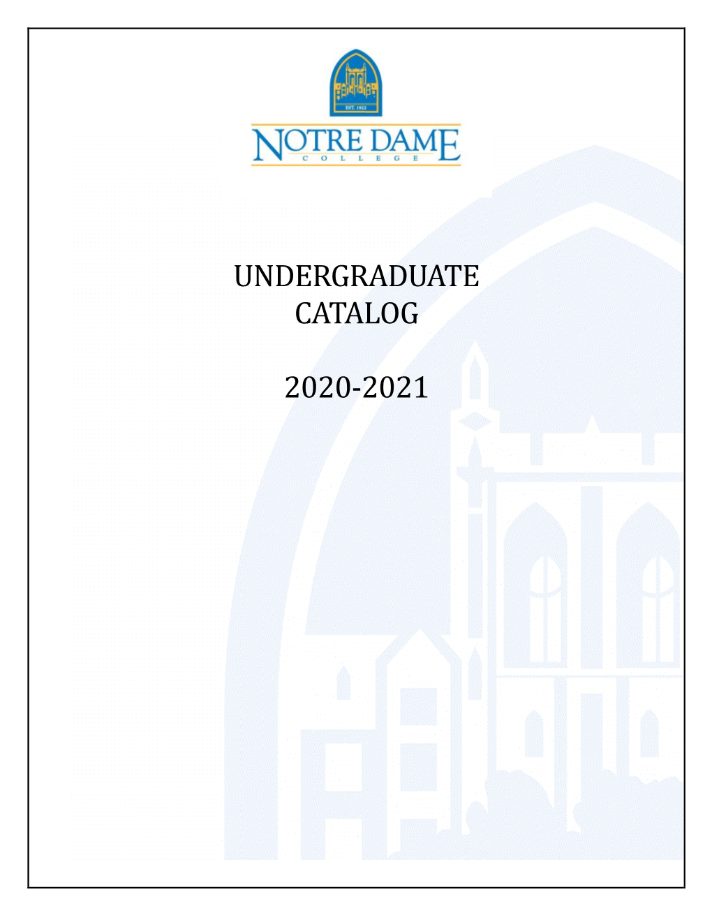 Undergraduate Catalog 2020-2021