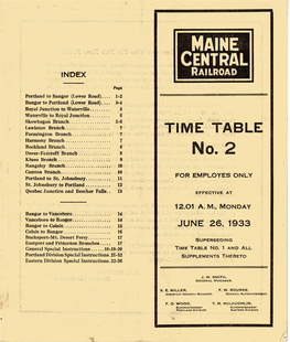 MAINE CENTRAL R INDEX Ailroad
