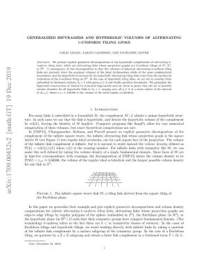 Generalized Bipyramids and Hyperbolic Volumes of Alternating $ K $-Uniform Tiling Links