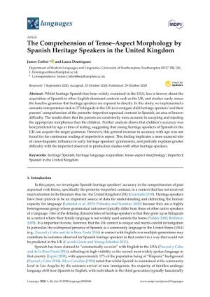 The Comprehension of Tense–Aspect Morphology by Spanish Heritage Speakers in the United Kingdom