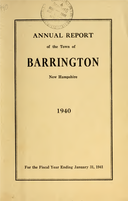 Annual Reports of the Town Officers of the Town of Barrington for the Fiscal