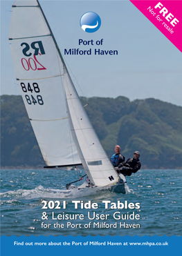 2021 Tide Tables & Leisure User Guide Forfor Thethe Portport Ofof Milfordmilford Havenhaven