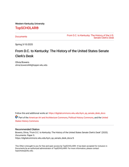 The History of the United States Senate Clerk's Desk